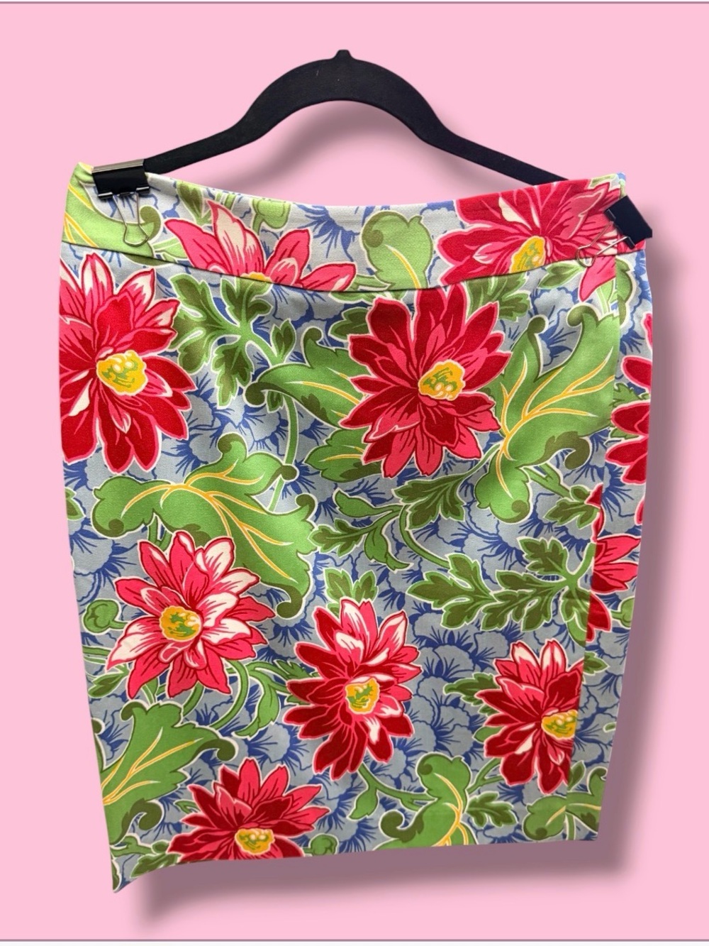 Talbots Floral Pencil Skirt in Blue, Pink & Green